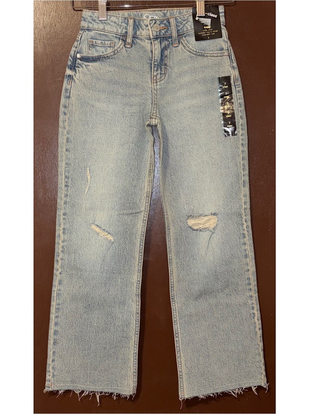Art Class Girls Baggy High Rise Straight Leg Jeans (Size 7)